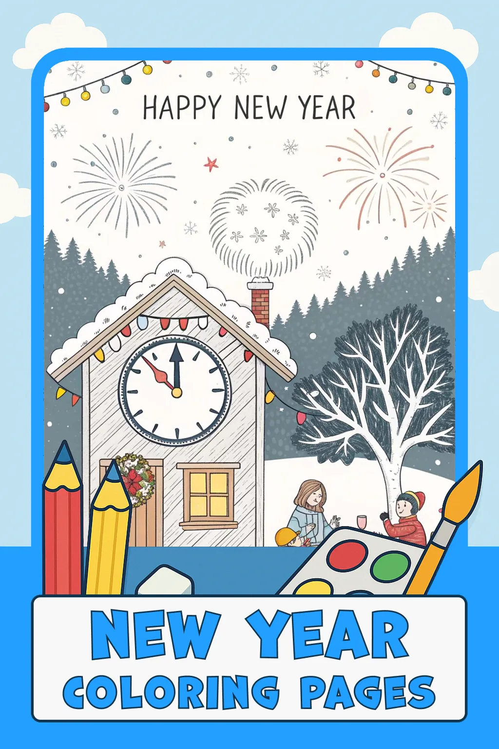 New Year Coloring Pages
